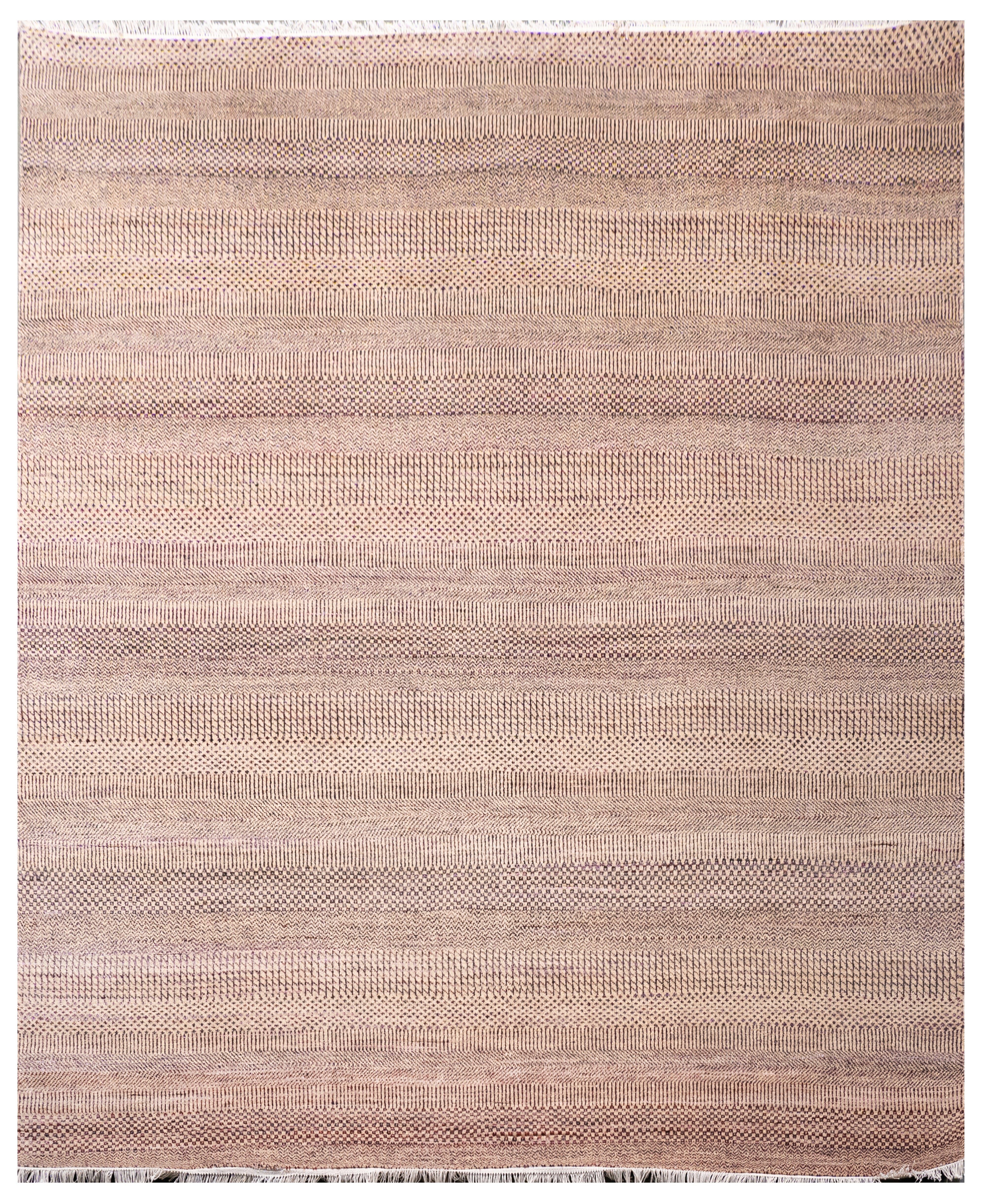 Handknotted Carpet, DIA - 128 MCN, Natural & Black
